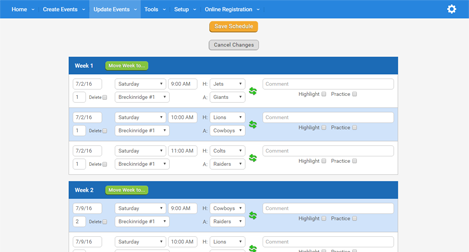 Post scores and handle rainouts
